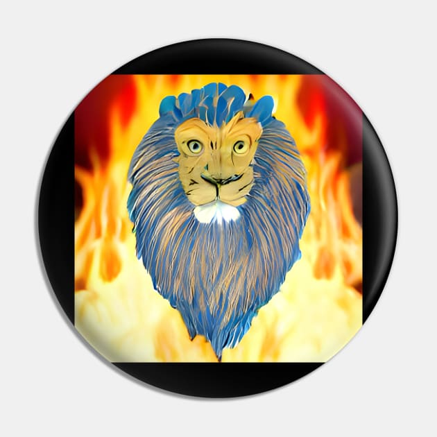 BLUE-HAIRED FIRE LION Pin by ALLTHINGSMINv