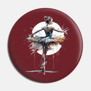 Dancing Ballerina colorful drawing Pin