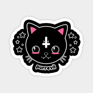 Kawaii Goth Cat Purr Evil Magnet