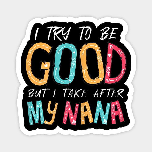 I try to be good but i take ofter my nana Magnet by WILLER