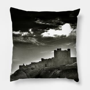 Dark clouds over Bamburgh Castle - Northumberland, UK Pillow