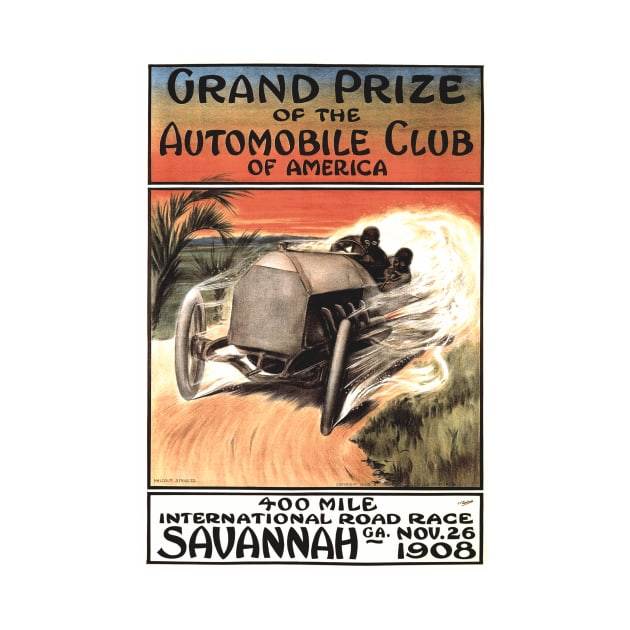 1908 Savannah Georgia International Road Race Poster Art by Naves