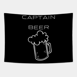 Captain Beer Typography White Design Tapestry