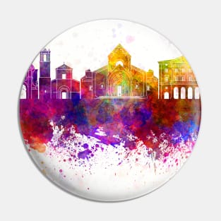 Ancona skyline in watercolor background Pin