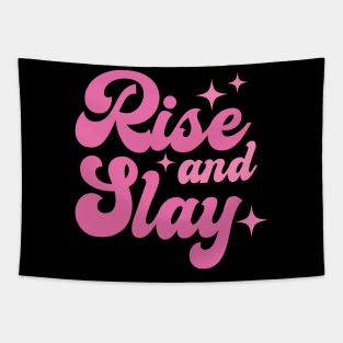 Preppy Girl Rise and Slay Tapestry