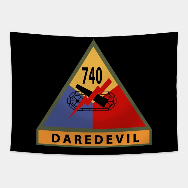 740thTank Battalion SSI - Daredevil w Name Tape Tapestry by twix123844