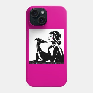 Greyhound Dog And Woman Art Deco Phone Case