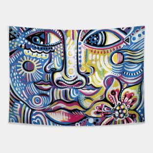 abstract faces Tapestry