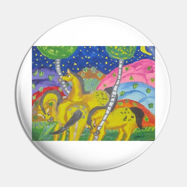 Yellow Horses Pin by LeslieK75