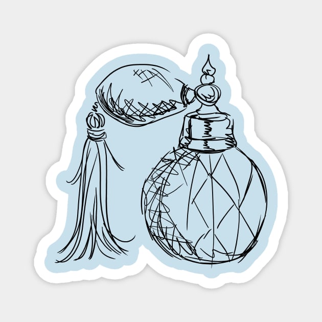 Crystal Perfume Bottle Illustration Magnet by BeautyMeow