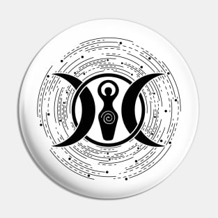 Triple Moon Goddess | Pagan Symbol Pin