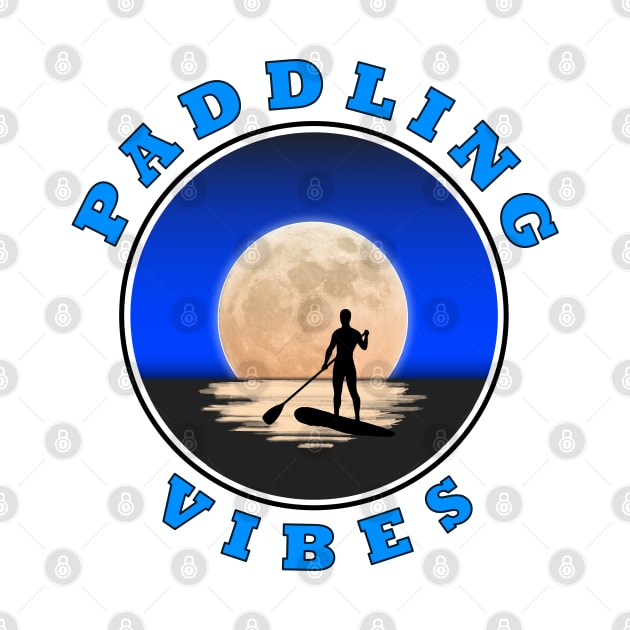 Paddling Vibes - Moon - Paddle Boarder by AnturoDesign