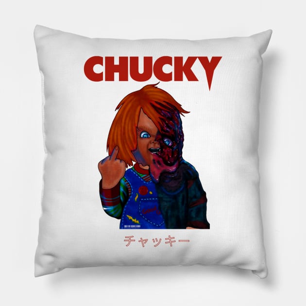 Chucky Melted II Pillow by Zenpaistudios