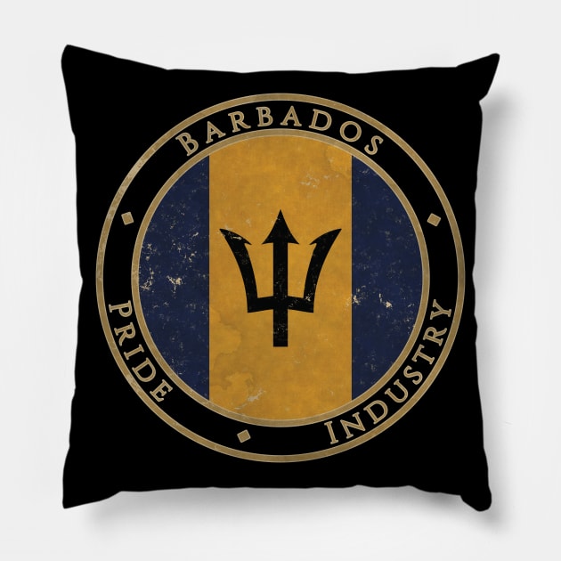 Vintage Barbados USA North America United States Flag Pillow by DragonXX