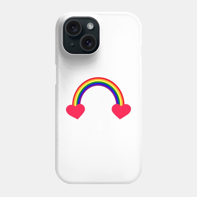 Valentine's day. Love red heart with gay rainbow. Phone Case by Nalidsa