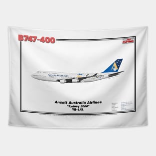 Boeing B747-400 - Ansett Australia Airlines "Sydney 2000" (Art Print) Tapestry