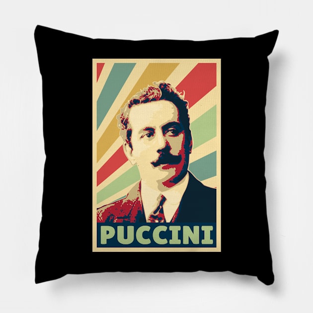 Giacomo Puccini Vintage Colors Pillow by Nerd_art