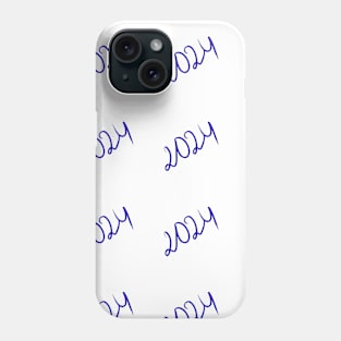 Handwritten inscription 2024, New Year, date. Phone Case