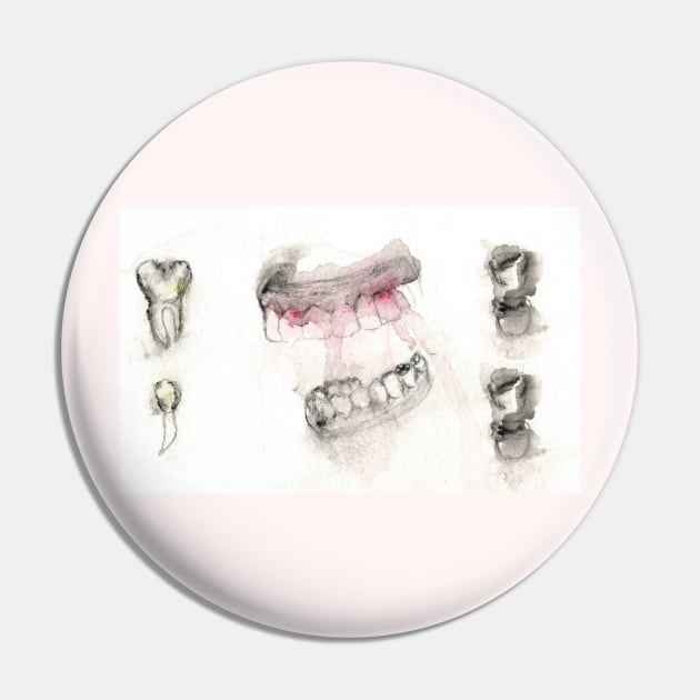 teeth Pin by deerslugstudio