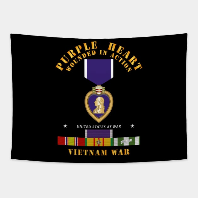 Purple Heart - WIA w VN SVC w Purple Heart Ribbon Tapestry by twix123844