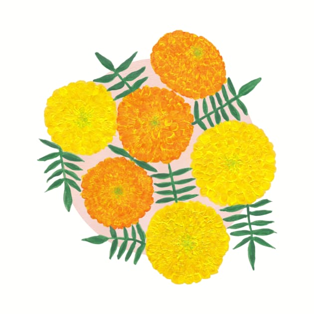 Marigold Flowers by MitaDreamDesign