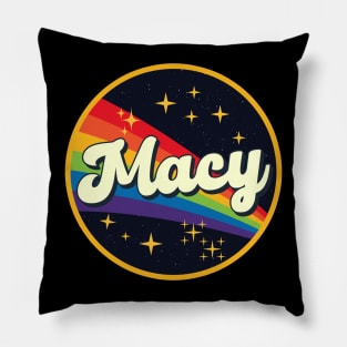 Macy // Rainbow In Space Vintage Style Pillow