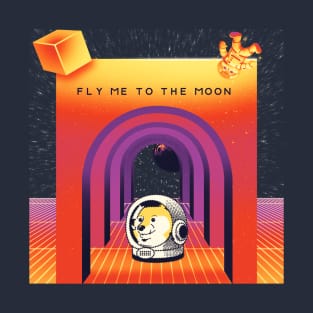 Dogecoin fly to the moon 3 T-Shirt