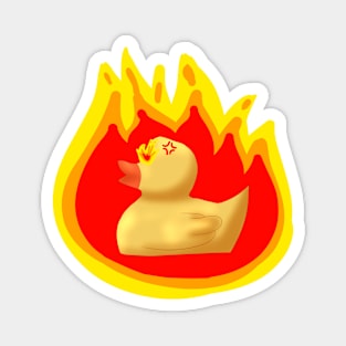 Funny Angry Rubber Duck On Fire Magnet