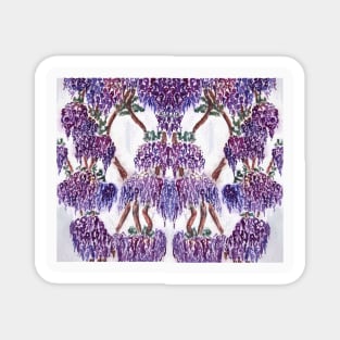 watercolor drawing wisteria Magnet