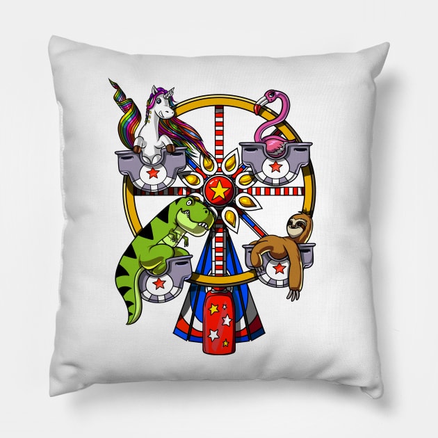 Fantasy Ferris Wheel Pillow by underheaven