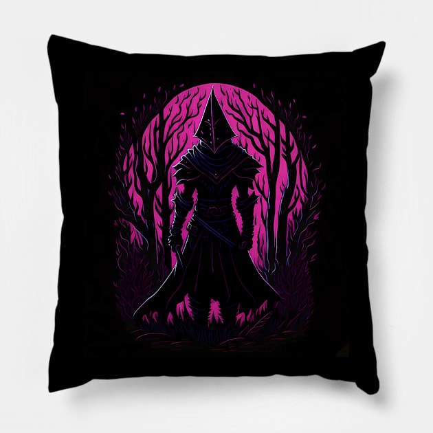 Knight and Pink Pillow by Lolebomb