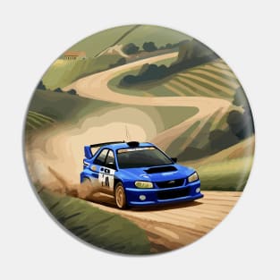 Blue WRX Rally Car Poster JDM Pin