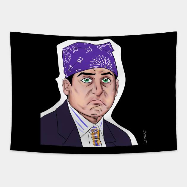 prison mike in the office Tapestry by jorge_lebeau