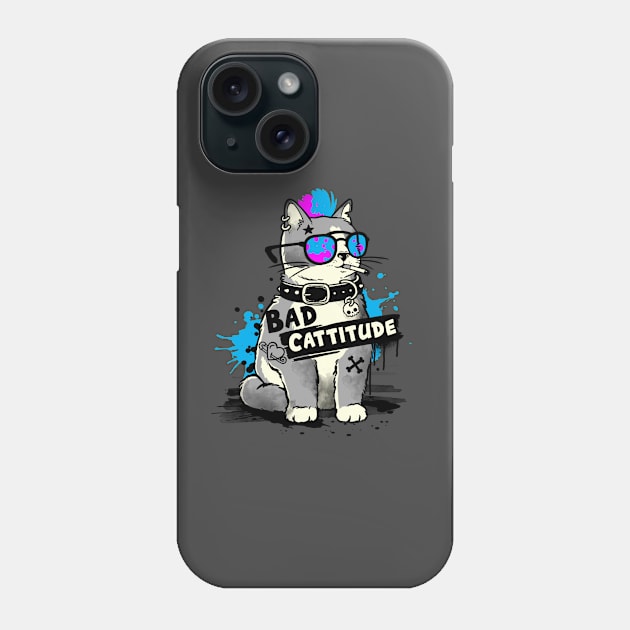 Bad cattitude graffiti Phone Case by NemiMakeit