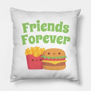 Cute Fries and Burger, Friends Forever Pillow