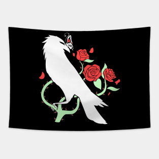 Encore Nevermore Logo White Tapestry