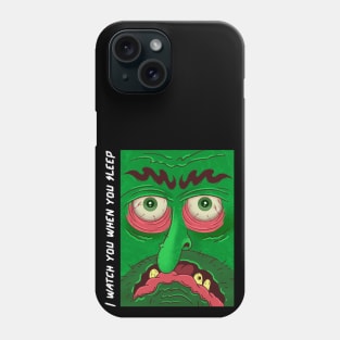 Green eyed under bed monster Phone Case