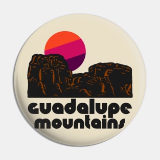 Retro Guadalupe Mountains ))(( Tourist Souvenir National Park Design Pin