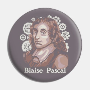 Blaise Pascal Portrait Pin