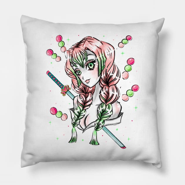 Mitsuri Konroji Pillow by Stefani Rabideaux