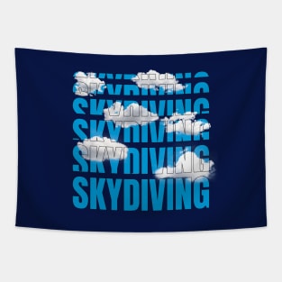 Skydiving in the clouds Tapestry