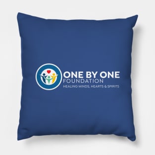 One By One Foundation - landscape logo with white letters Pillow