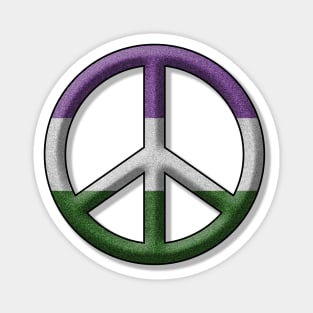 Peace Pride design in Genderqueer pride flag colors Magnet