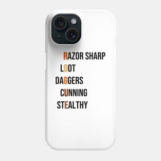 Rogue Assassin Class RPG Roleplaying Dungeon Pnp Meme Gift Phone Case