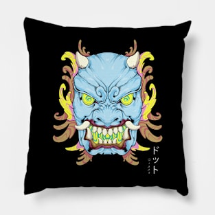 Psychedelic Oni Mask Pillow