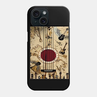 Guitars and Music Abstract Design Print Phone Case