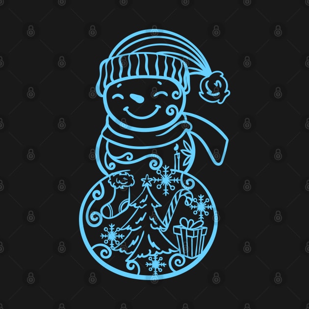 Full bodied snowman with winter by holidaystore