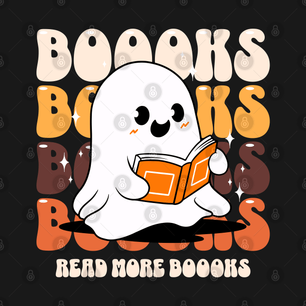 Boooks Ghost Reading Books Read More by DetourShirts