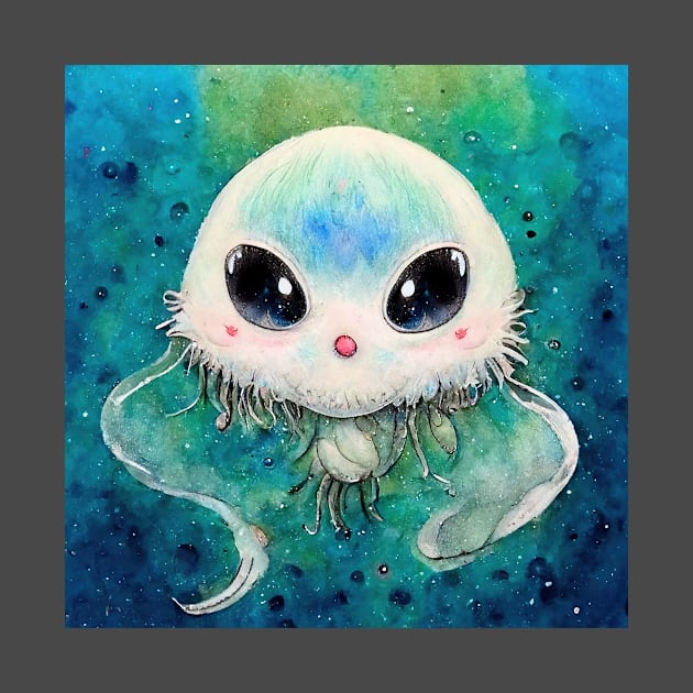 Cute sea creature - Jellyfish Monster by Fluffypunk