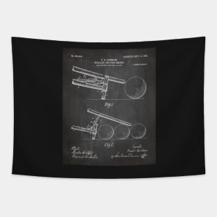 Pool Bridge Patent - Pool Art - Black Chalkboard Tapestry